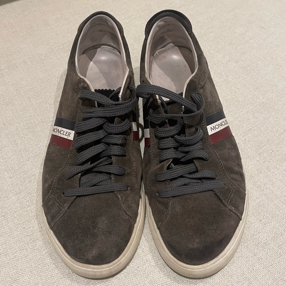 MONCLER Grey Suede Sneakers - Picture 7 of 7